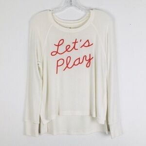 Sundry Brand “Let’s Play” Pullover Sweater in White